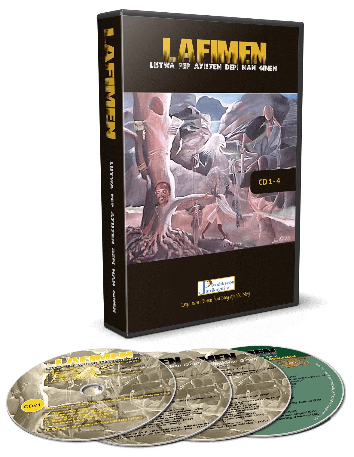 Lafimen: Listwa Pèp Ayisyen depi nan ginen (kòfrè 4 cd dijital) ak Jafrikayiti