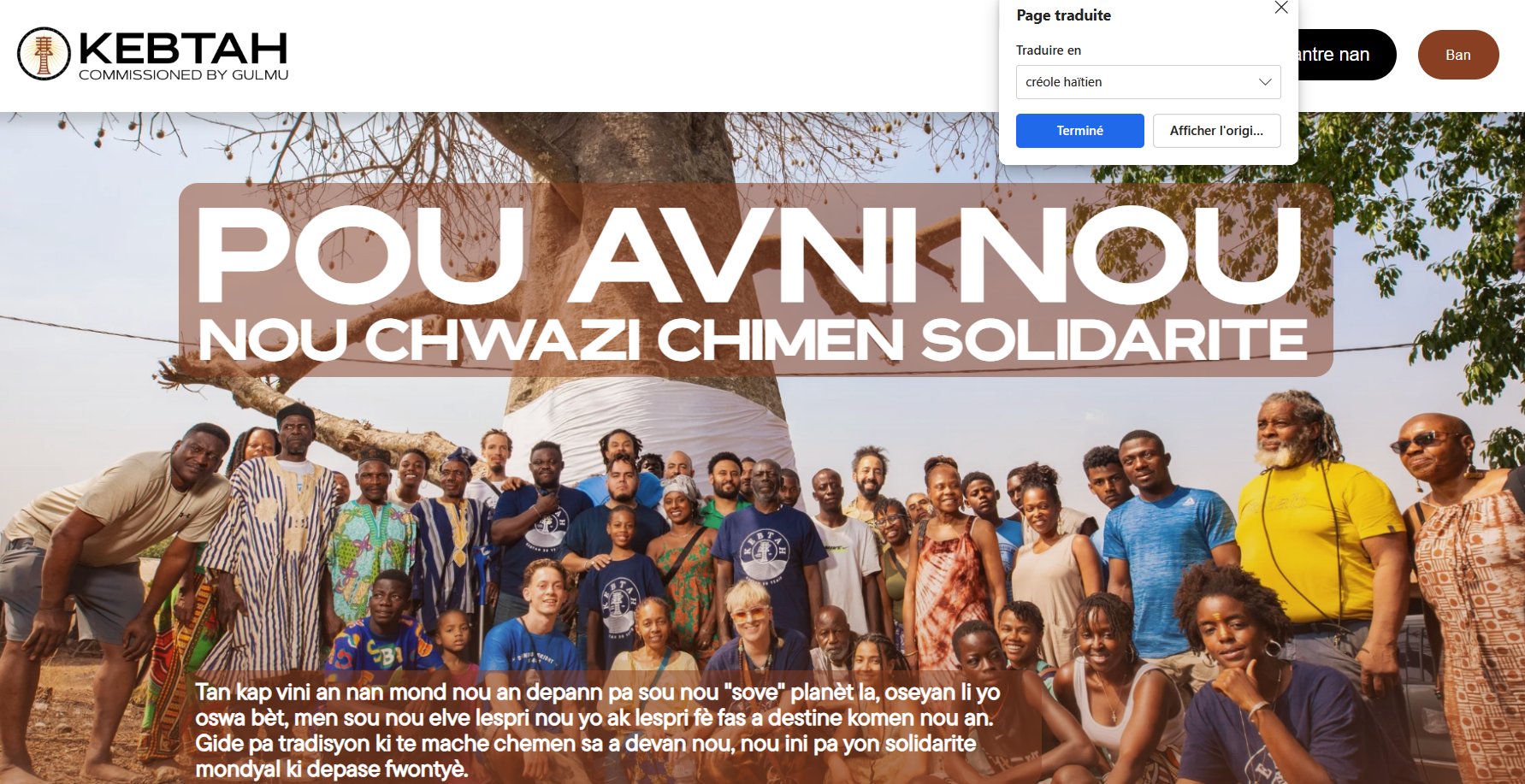 Paj la parèt apre li fin tradui an kreyòl ayisyen